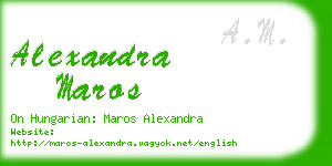 alexandra maros business card